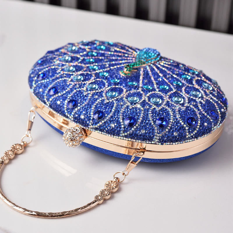 Luxus Pfau Strass Kupplung Geldbörsen Abend Tasche Hochzeit Formale Handtasche