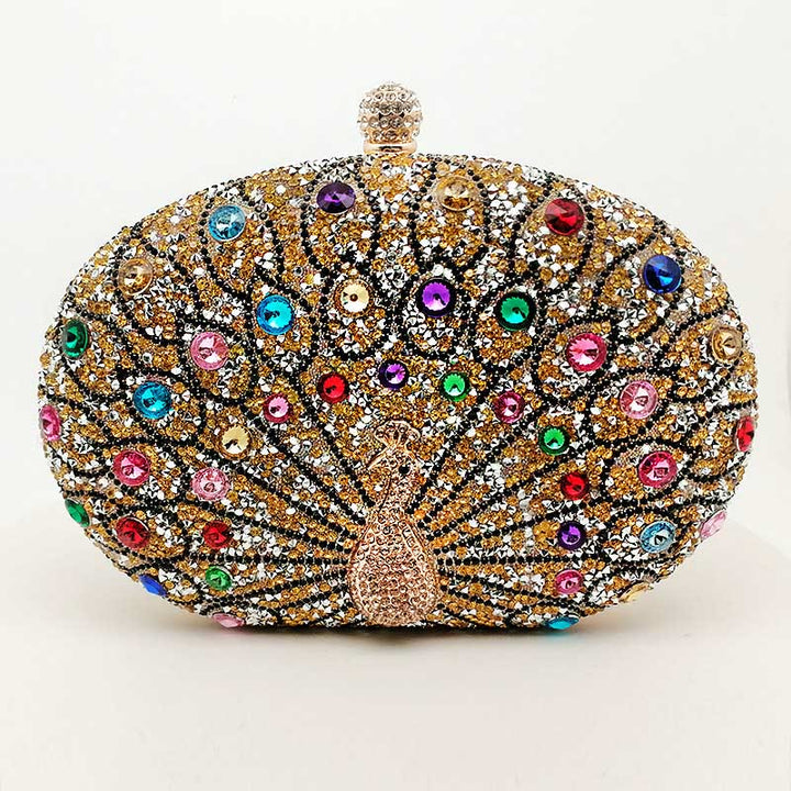 Luxus Pfau Strass Kupplung Geldbörsen Abend Tasche Hochzeit Formale Handtasche