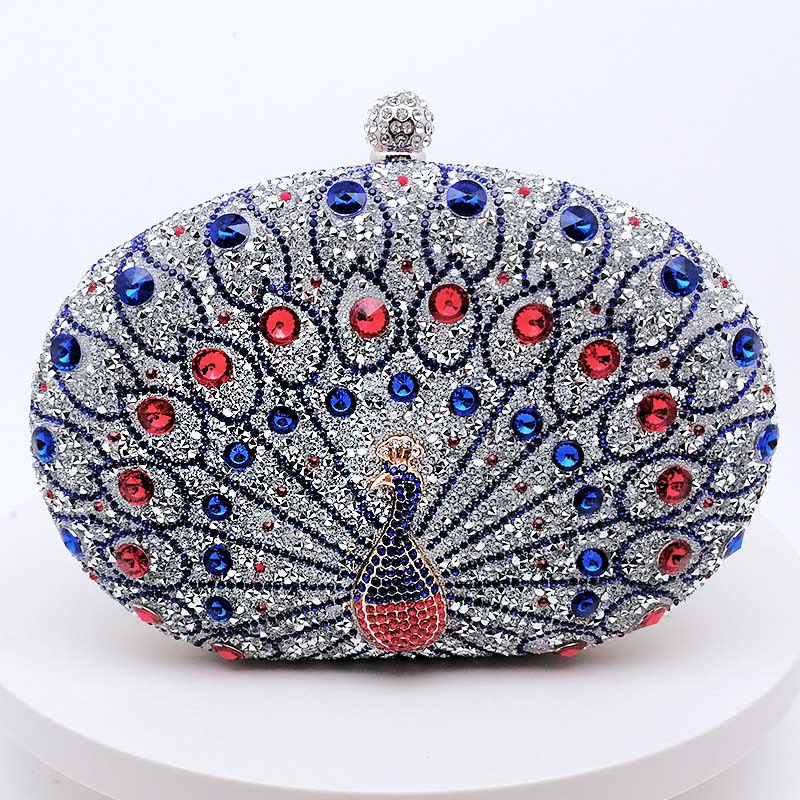 Luxus Pfau Strass Kupplung Geldbörsen Abend Tasche Hochzeit Formale Handtasche