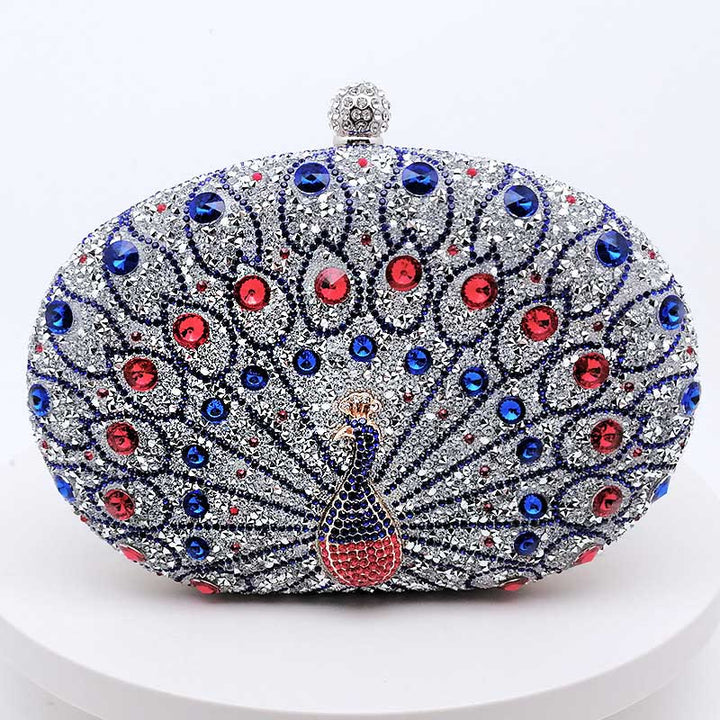 Luxus Pfau Strass Kupplung Geldbörsen Abend Tasche Hochzeit Formale Handtasche