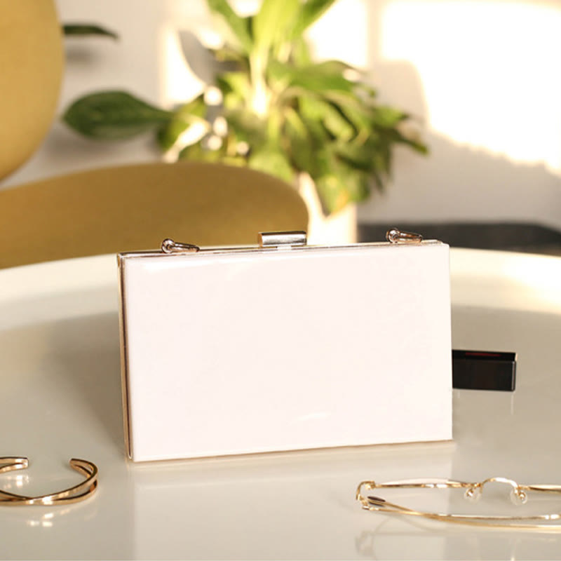 Klare rechteckige Acryl-Clutch-Geldbörse Party-Schultertasche Abendtasche