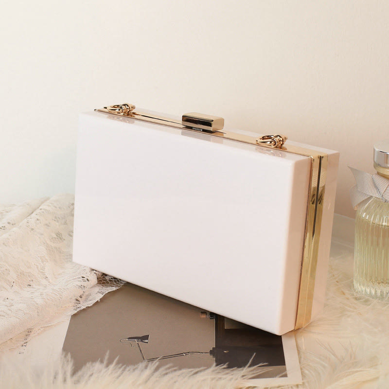 Klare rechteckige Acryl-Clutch-Geldbörse Party-Schultertasche Abendtasche