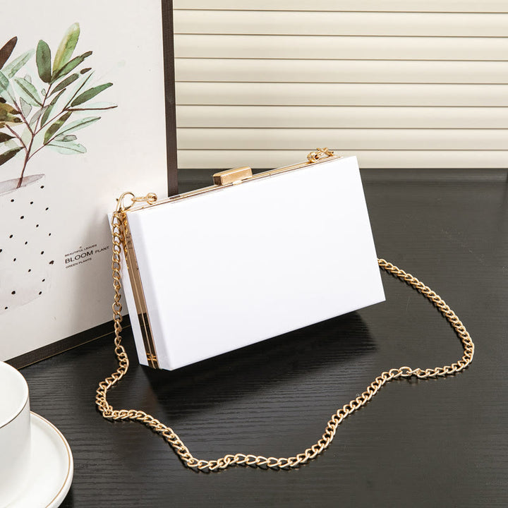 Klare rechteckige Acryl-Clutch-Geldbörse Party-Schultertasche Abendtasche
