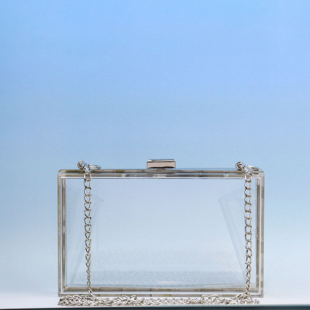 Klare rechteckige Acryl-Clutch-Geldbörse Party-Schultertasche Abendtasche