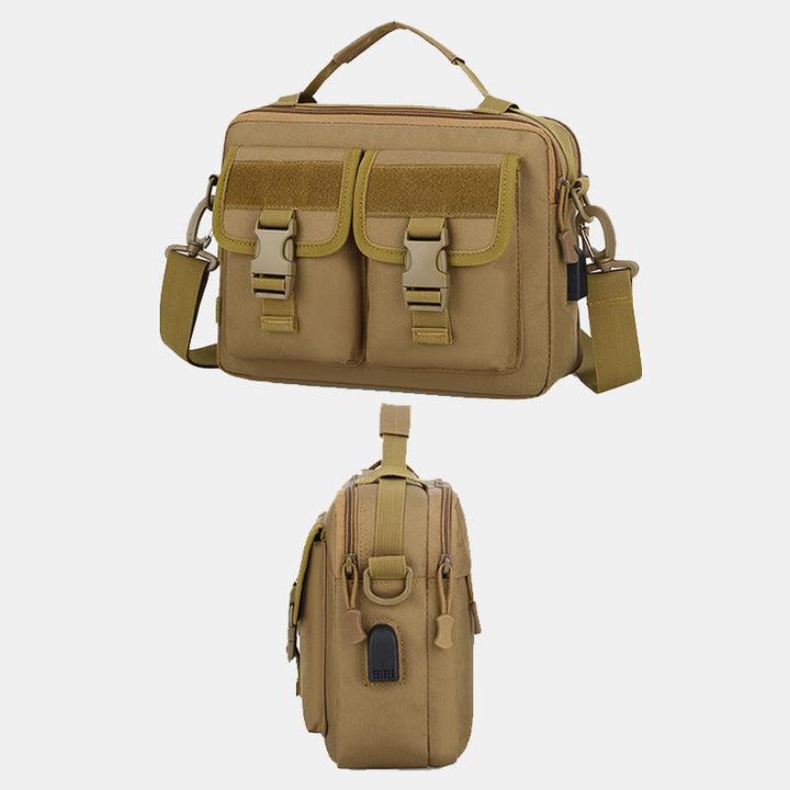 Taktische Outdoor-Umhängetasche mit mehreren Taschen und USB-Ladeanschluss