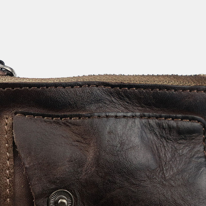 Retro-Geldbörse aus echtem Leder für Damen und Herren, Mini-Geldbörse