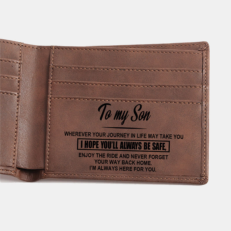 Gravierte Brieftasche aus veganem Leder, tolles Geschenk für Männer, Sohn, Ehemann, Enkel