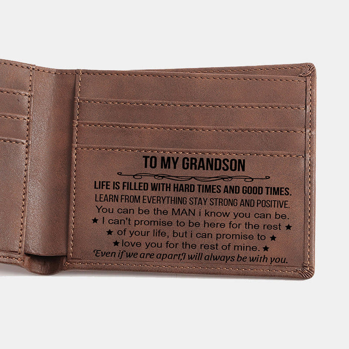 Gravierte Brieftasche aus veganem Leder, tolles Geschenk für Männer, Sohn, Ehemann, Enkel