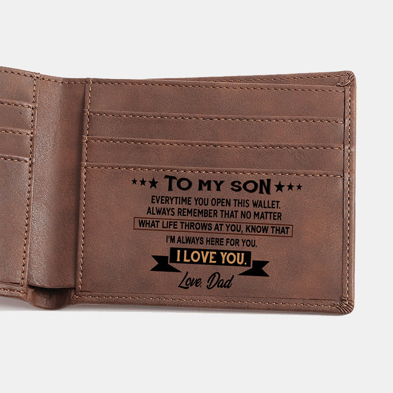 Gravierte Brieftasche aus veganem Leder, tolles Geschenk für Männer, Sohn, Ehemann, Enkel