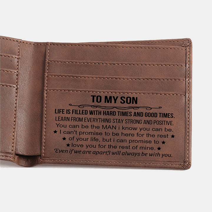 Gravierte Brieftasche aus veganem Leder, tolles Geschenk für Männer, Sohn, Ehemann, Enkel