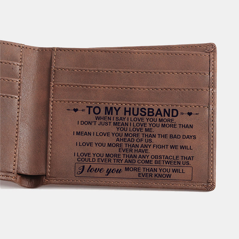 Gravierte Brieftasche aus veganem Leder, tolles Geschenk für Männer, Sohn, Ehemann, Enkel