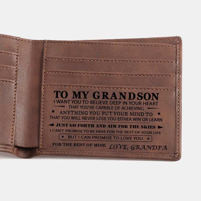Gravierte Brieftasche aus veganem Leder, tolles Geschenk für Männer, Sohn, Ehemann, Enkel