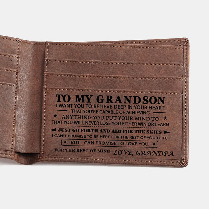Gravierte Brieftasche aus veganem Leder, tolles Geschenk für Männer, Sohn, Ehemann, Enkel