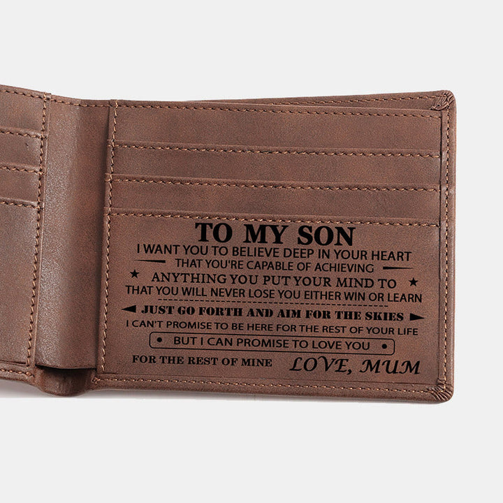 Gravierte Brieftasche aus veganem Leder, tolles Geschenk für Männer, Sohn, Ehemann, Enkel