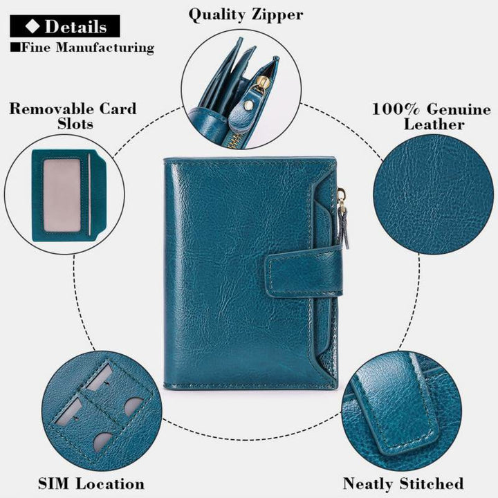 Geldbörse mit RFID-Blockierung im Vintage-Design für mehrere Karten
