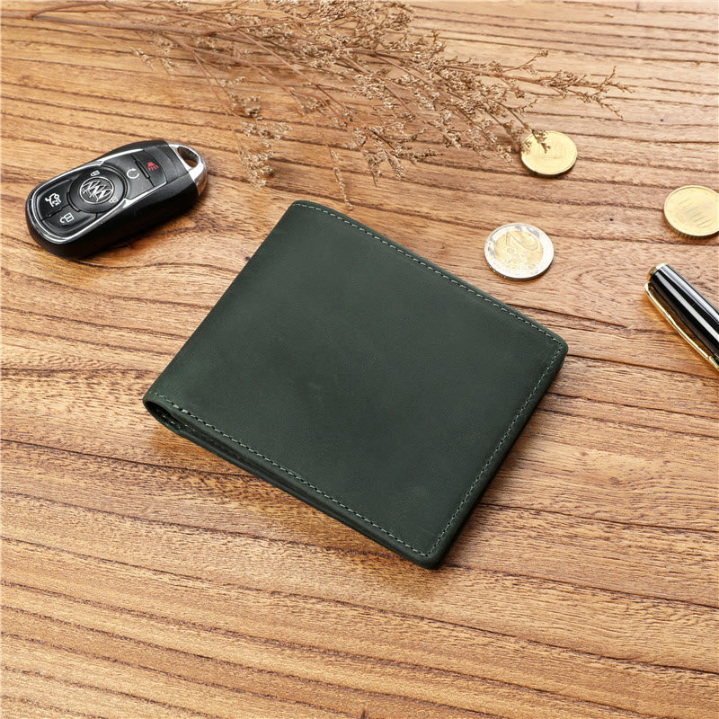 Lässige Bifold-Geldbörse aus echtem Leder im Vintage-Stil