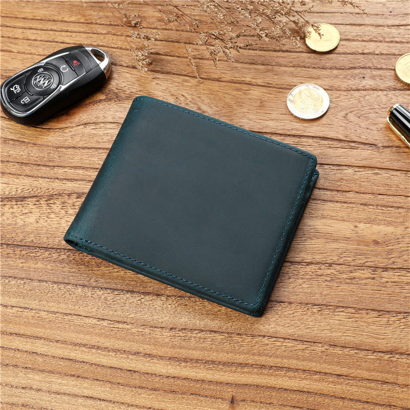 Lässige Bifold-Geldbörse aus echtem Leder im Vintage-Stil