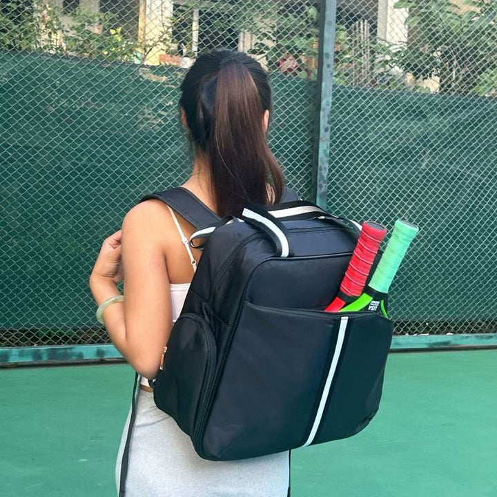 Funktionelle Pickleball-Umhängetasche, umwandelbarer Rucksack mit Schuhfach
