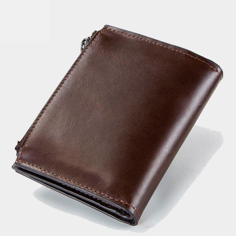 Intelligente Brieftasche Integriertes Bluetooth RFID-Blockierung Dreifach gefaltete Lederbrieftasche
