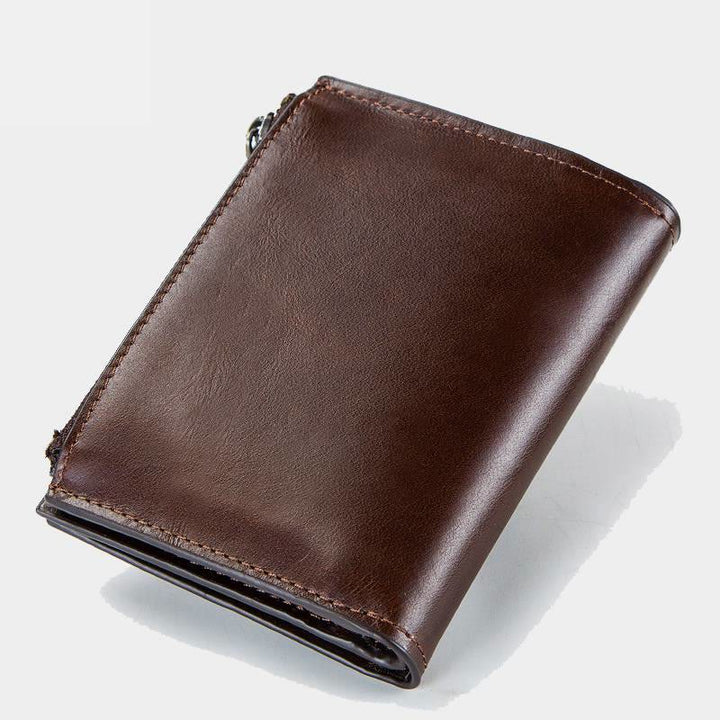 Intelligente Brieftasche Integriertes Bluetooth RFID-Blockierung Dreifach gefaltete Lederbrieftasche