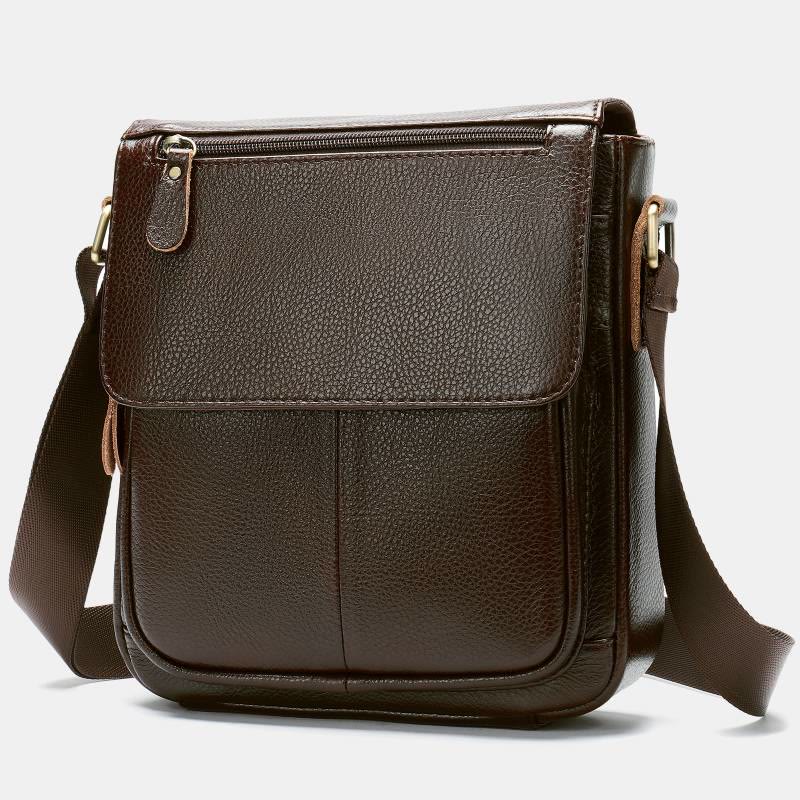 Herren Umhängetasche Echtes Leder Kleine Messenger Bag Crossbody Bag
