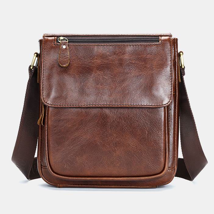 Herren Umhängetasche Echtes Leder Kleine Messenger Bag Crossbody Bag