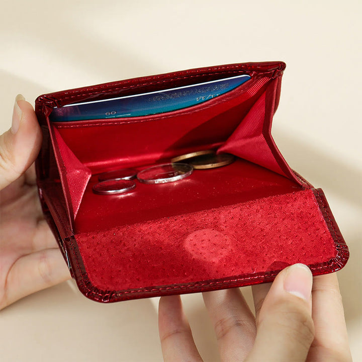 Elegante Damen Geldbörse aus Leder mit Krokodilmuster