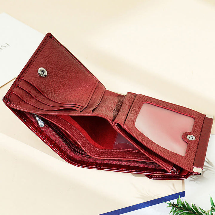 Elegante Damen Geldbörse aus Leder mit Krokodilmuster