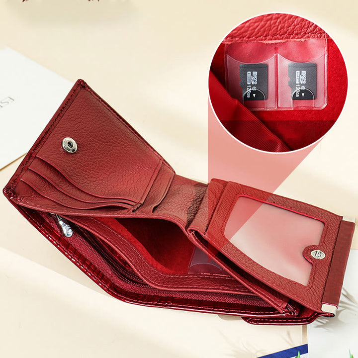 Elegante Damen Geldbörse aus Leder mit Krokodilmuster