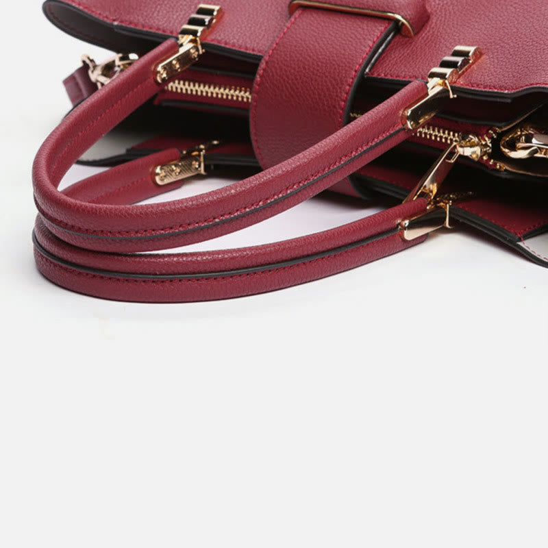 Damen Elegante Handtasche Schlangenhaut Textur Dekor Strapazierfähiges Leder Tote