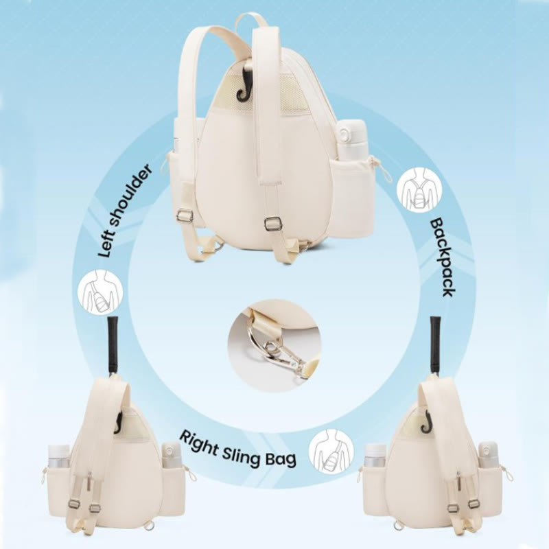 Tennisschlägertasche für Damen, Tennistasche, Schultertasche, umwandelbarer Rucksack