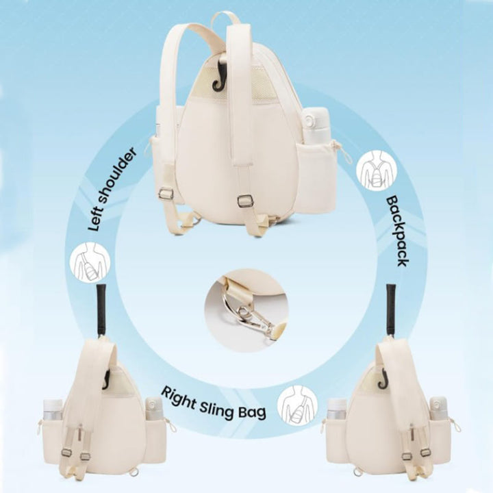Tennisschlägertasche für Damen, Tennistasche, Schultertasche, umwandelbarer Rucksack