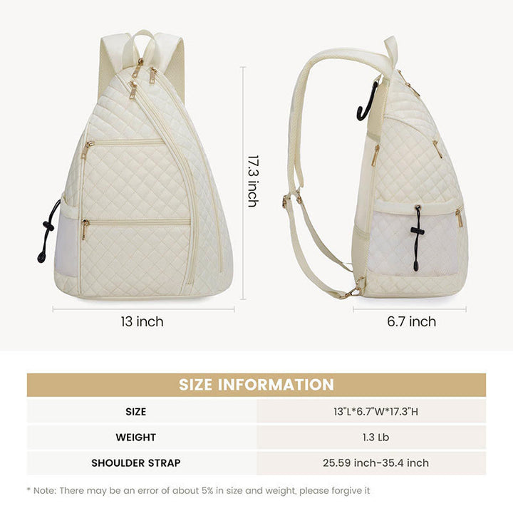Gesteppter Pickleball-Schläger-Schulterbeutel, umwandelbarer Rucksack für Damen