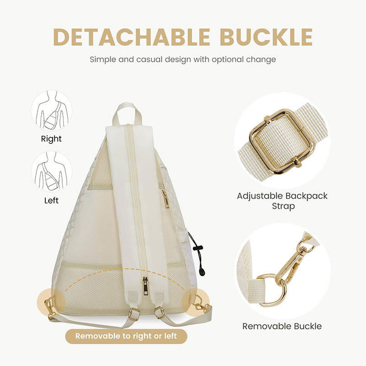 Gesteppter Pickleball-Schläger-Schulterbeutel, umwandelbarer Rucksack für Damen