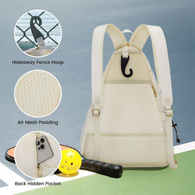 Gesteppter Pickleball-Schläger-Schulterbeutel, umwandelbarer Rucksack für Damen