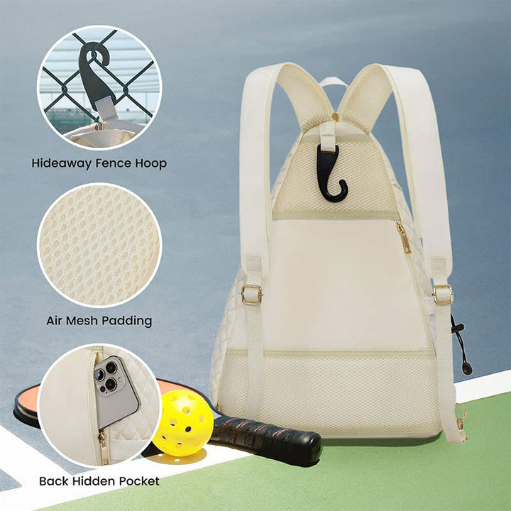 Gesteppter Pickleball-Schläger-Schulterbeutel, umwandelbarer Rucksack für Damen