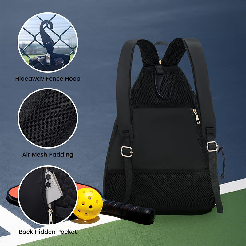 Gesteppter Pickleball-Schläger-Schulterbeutel, umwandelbarer Rucksack für Damen