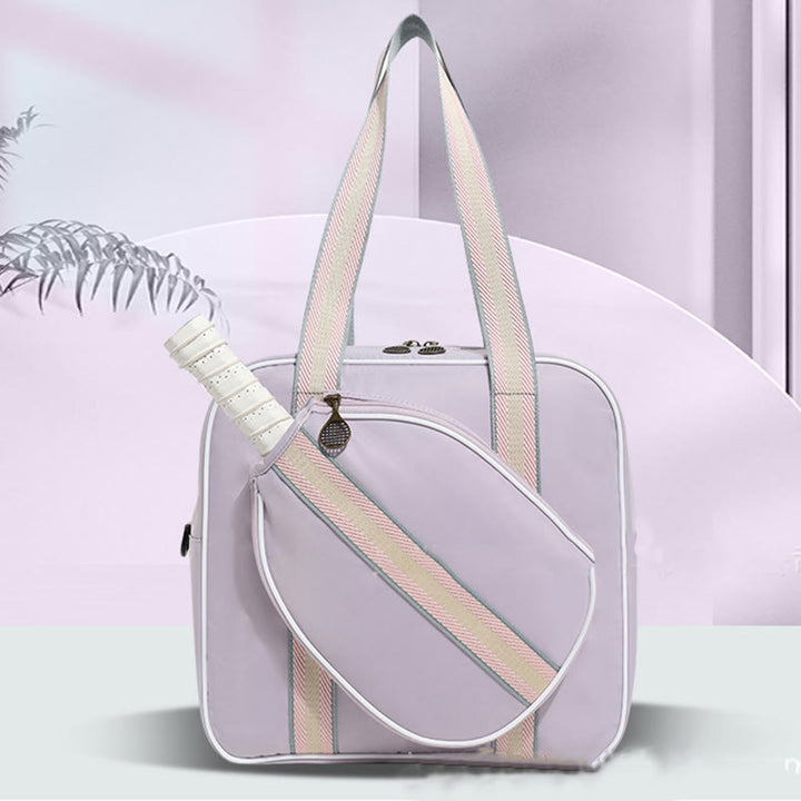 Gestreifte Pickleball-Paddle-Tasche, Schultertasche mit Umhängegurt