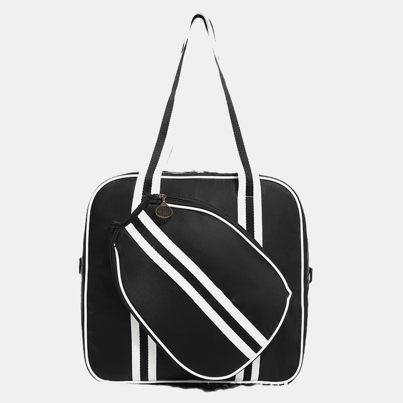 Gestreifte Pickleball-Paddle-Tasche, Schultertasche mit Umhängegurt