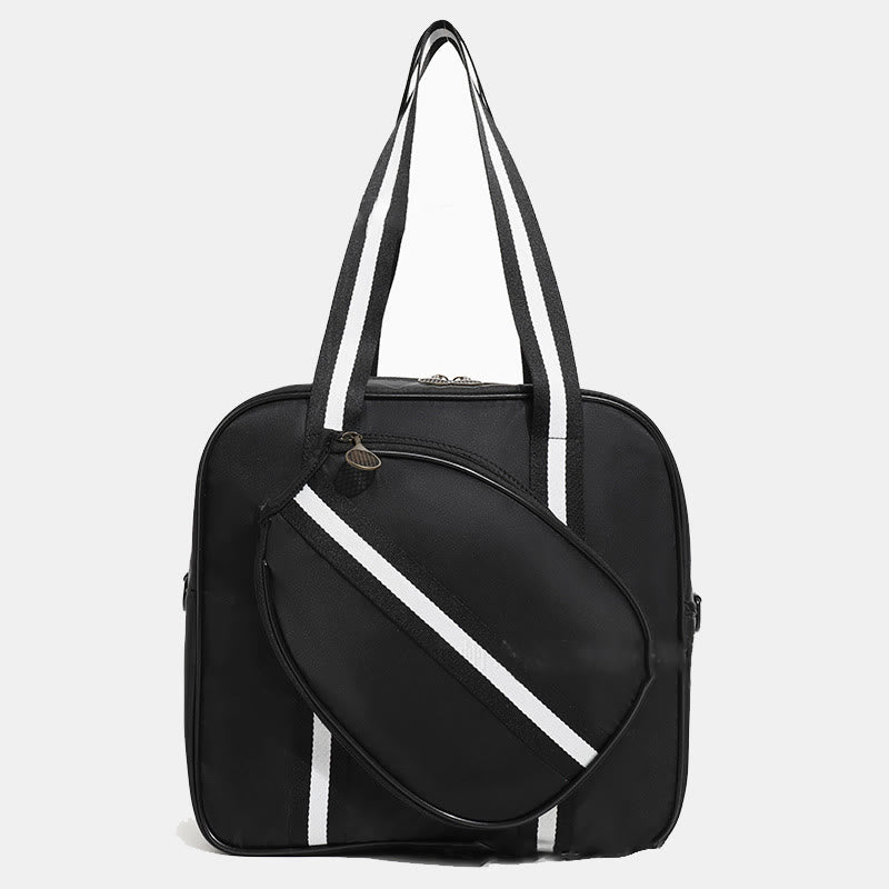Gestreifte Pickleball-Paddle-Tasche, Schultertasche mit Umhängegurt