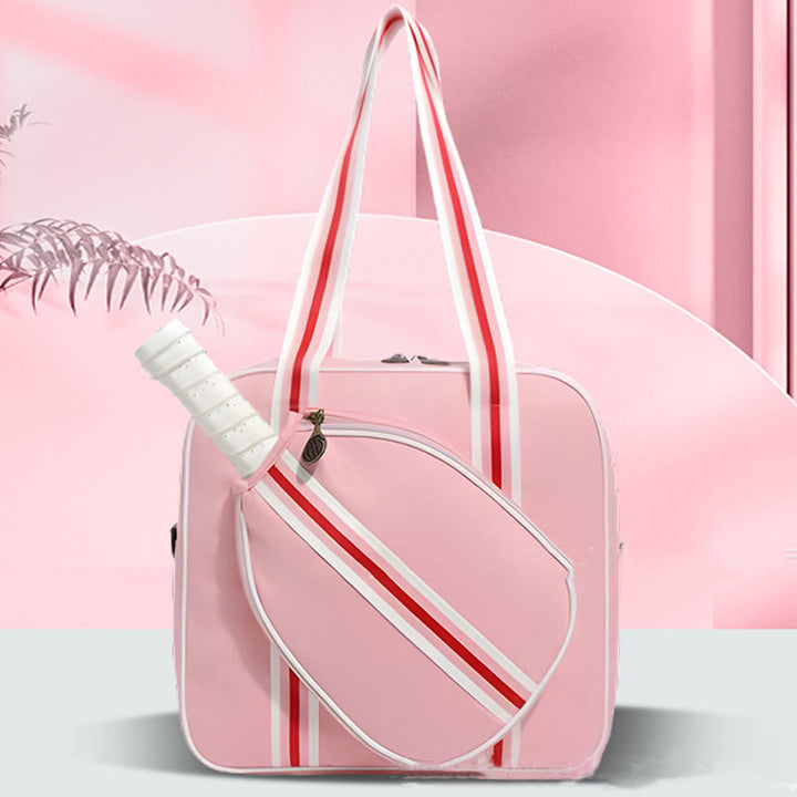 Gestreifte Pickleball-Paddle-Tasche, Schultertasche mit Umhängegurt