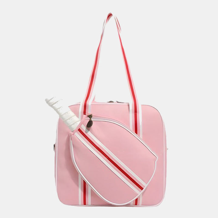 Gestreifte Pickleball-Paddle-Tasche, Schultertasche mit Umhängegurt
