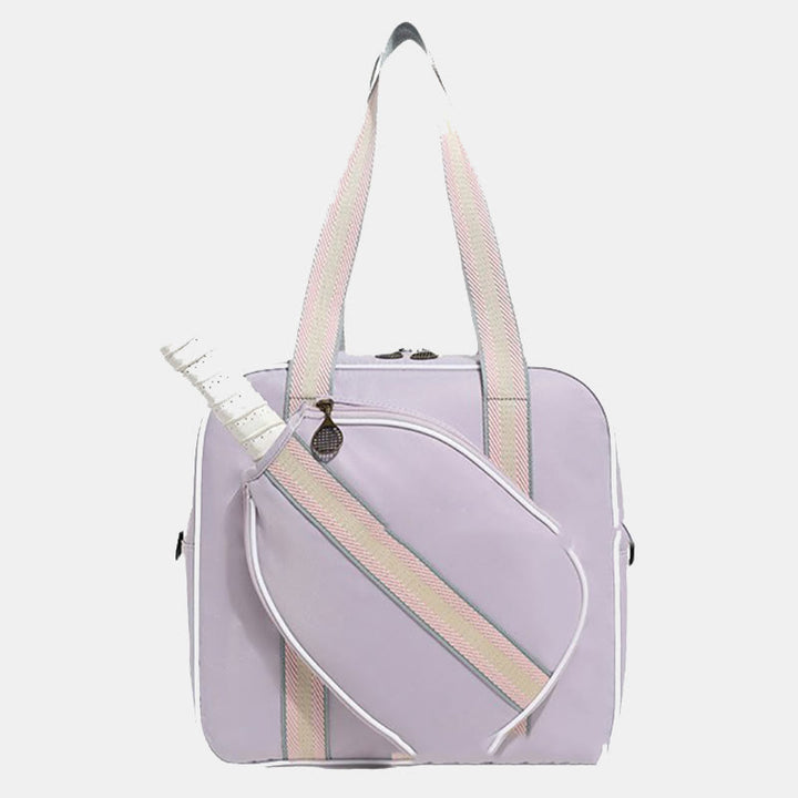 Gestreifte Pickleball-Paddle-Tasche, Schultertasche mit Umhängegurt