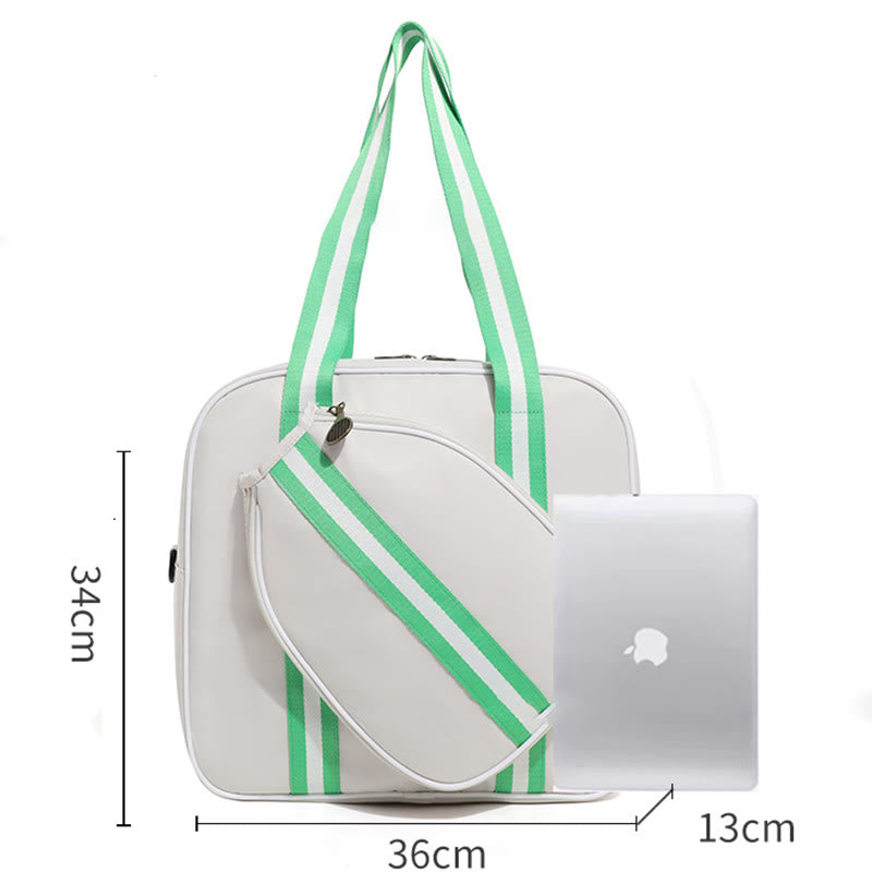 Gestreifte Pickleball-Paddle-Tasche, Schultertasche mit Umhängegurt
