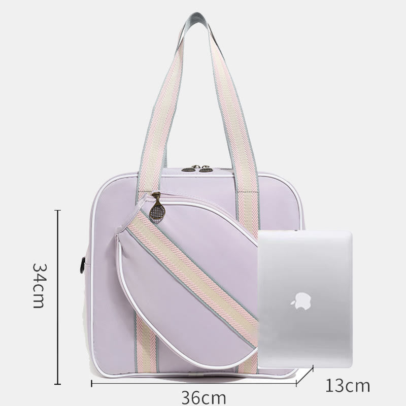 Gestreifte Pickleball-Paddle-Tasche, Schultertasche mit Umhängegurt