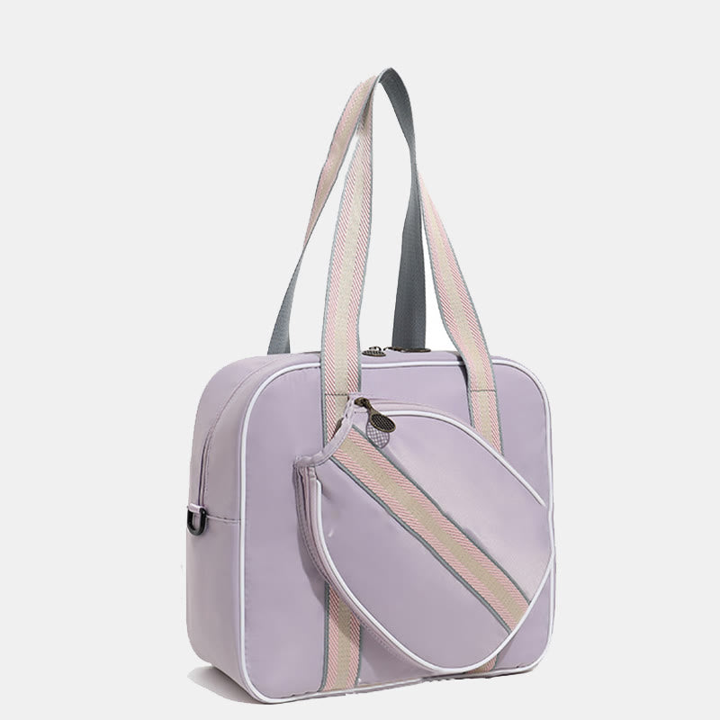 Gestreifte Pickleball-Paddle-Tasche, Schultertasche mit Umhängegurt