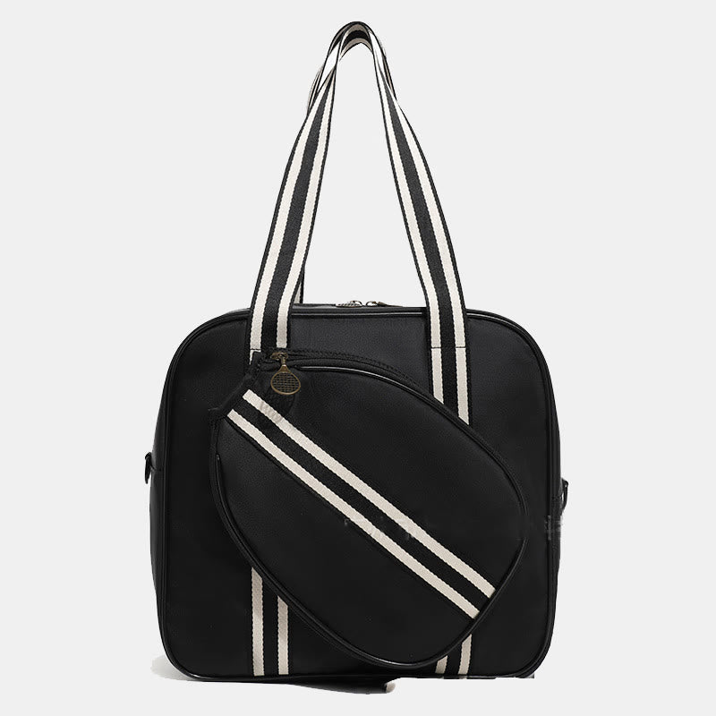 Gestreifte Pickleball-Paddle-Tasche, Schultertasche mit Umhängegurt