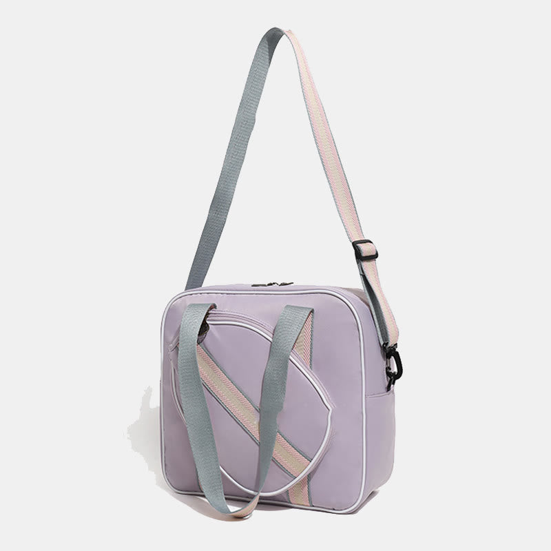 Gestreifte Pickleball-Paddle-Tasche, Schultertasche mit Umhängegurt