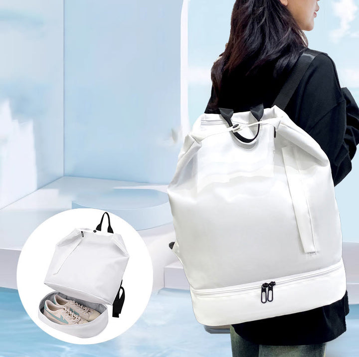 Schwimmtasche Rucksack für Damen mit Nasstasche Schuhfach