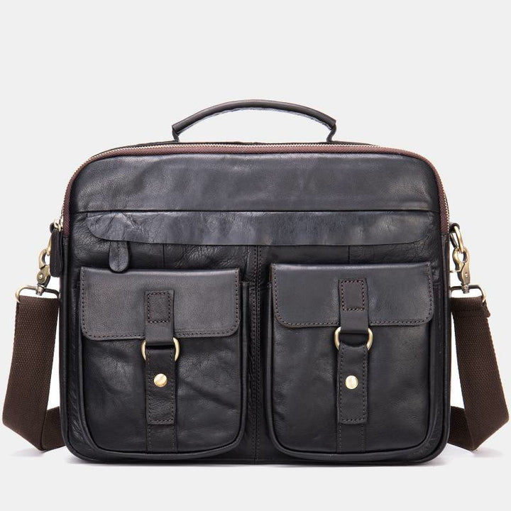 Umhängetasche aus echtem Leder im Vintage-Stil für Herren Geschäftliches Breifcase